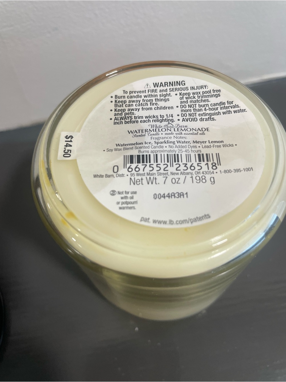 White Barn Watermelon Lemonade Candle - 7oz - Picture 3 of 3
